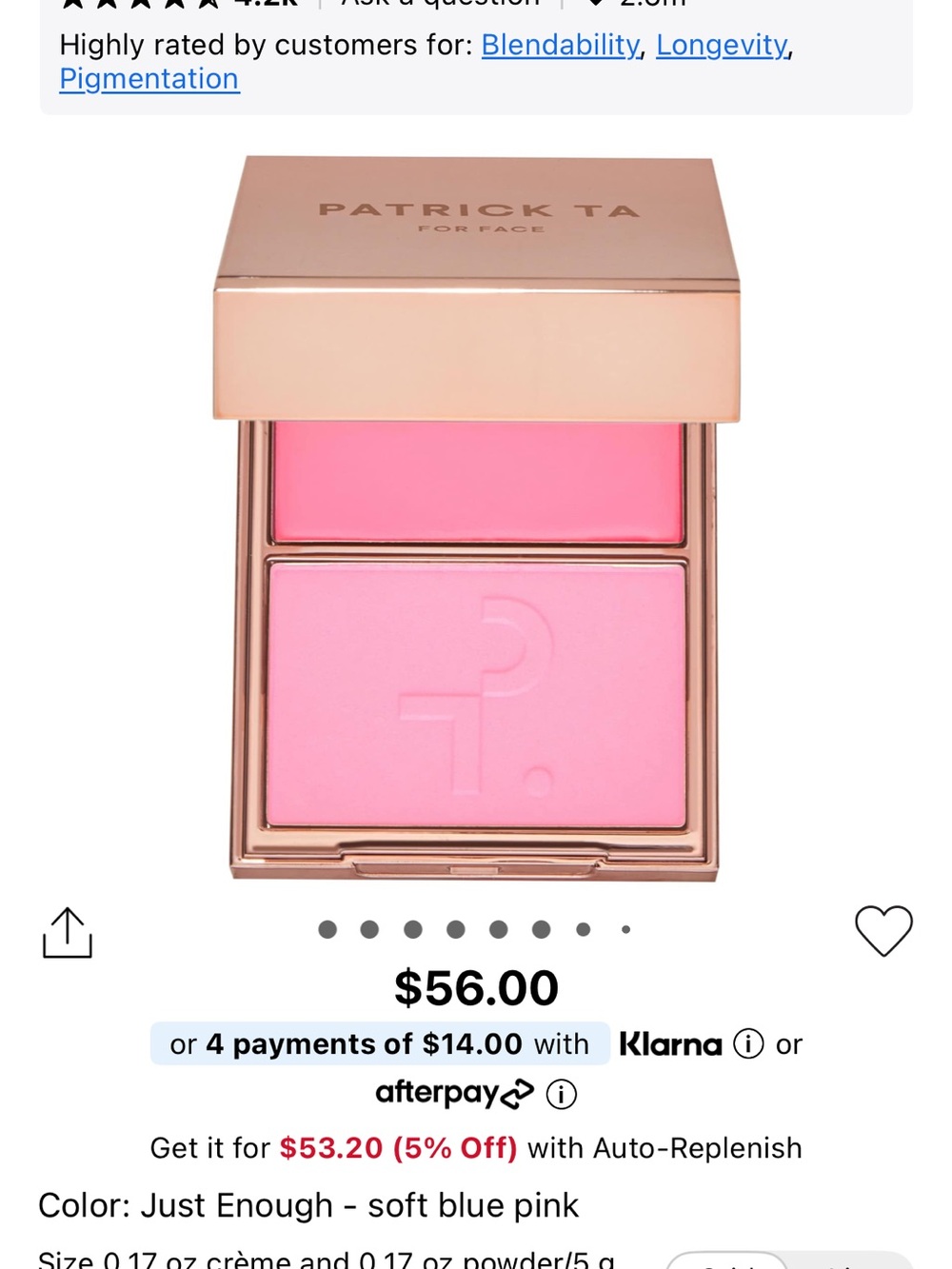 Patrick Ta Just Enough Soft Blue Pink Cheek Duo